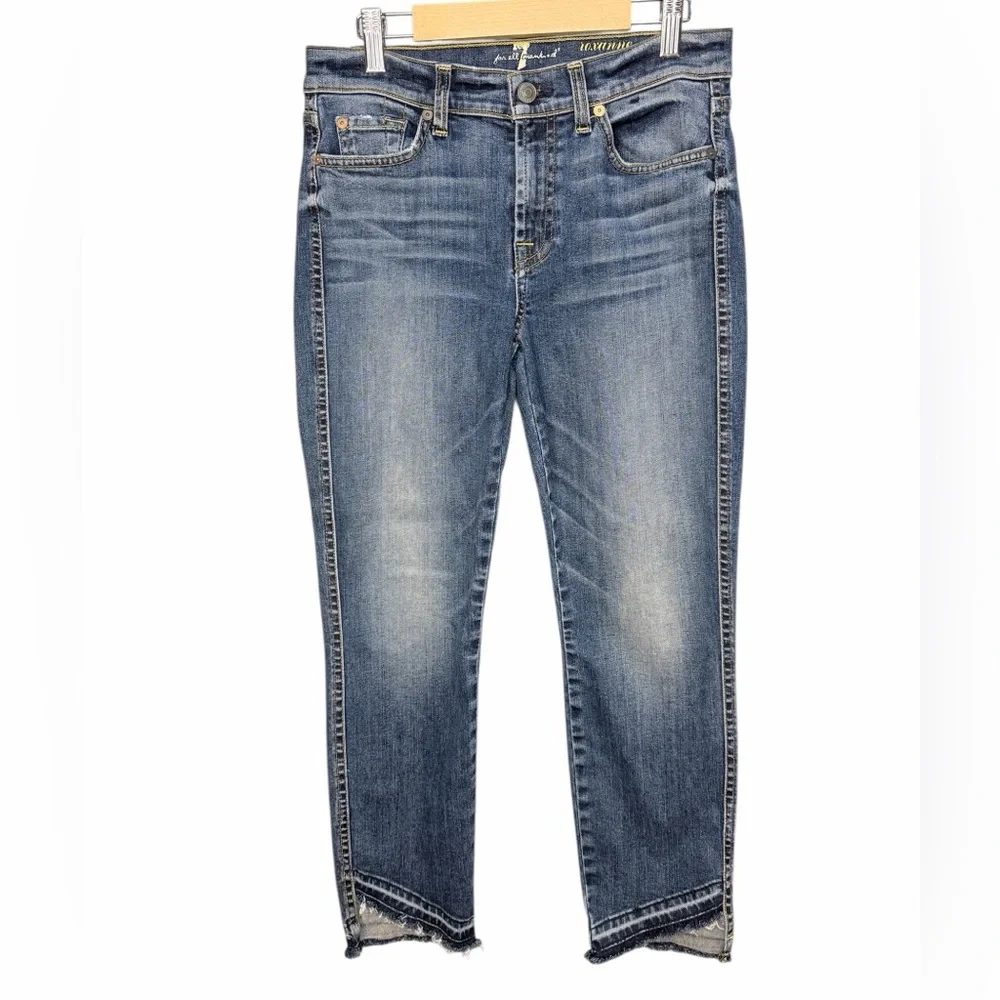 7 For All Mankind Roxanne Ankle Cropped Jean with Diagonal Hem Women's-28
